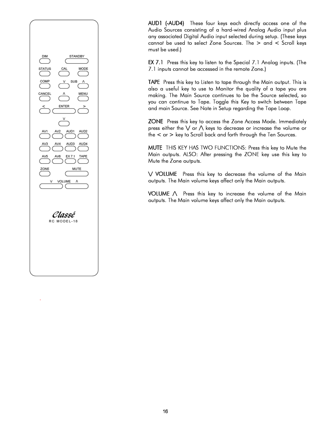 Classe Audio SSP-30 MKII owner manual Mute the Zone outputs 