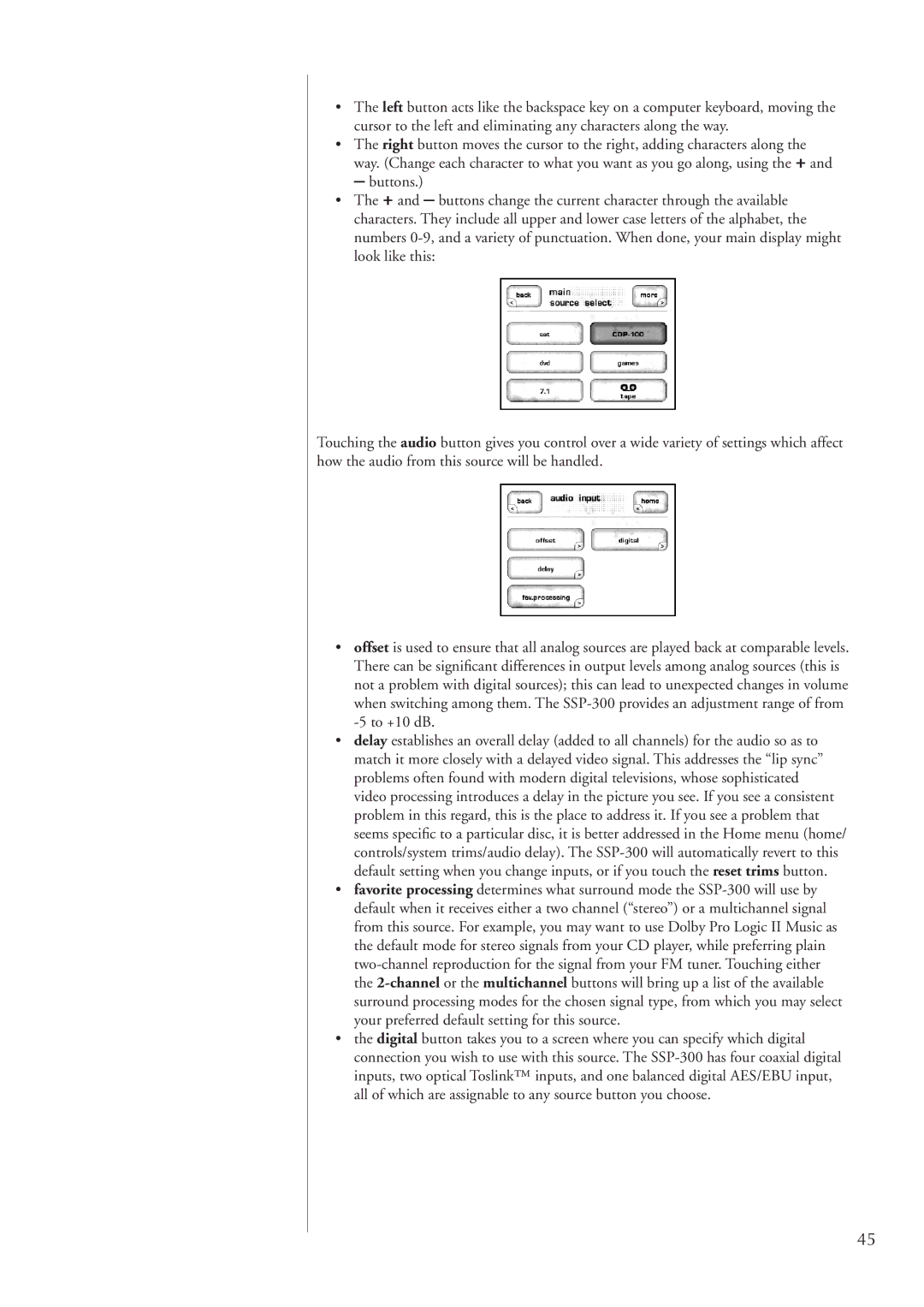 Classe Audio SSP-300 owner manual 