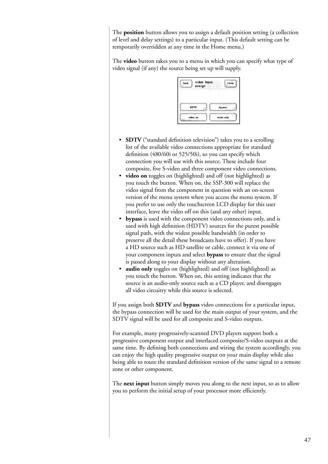 Classe Audio SSP-300 owner manual 