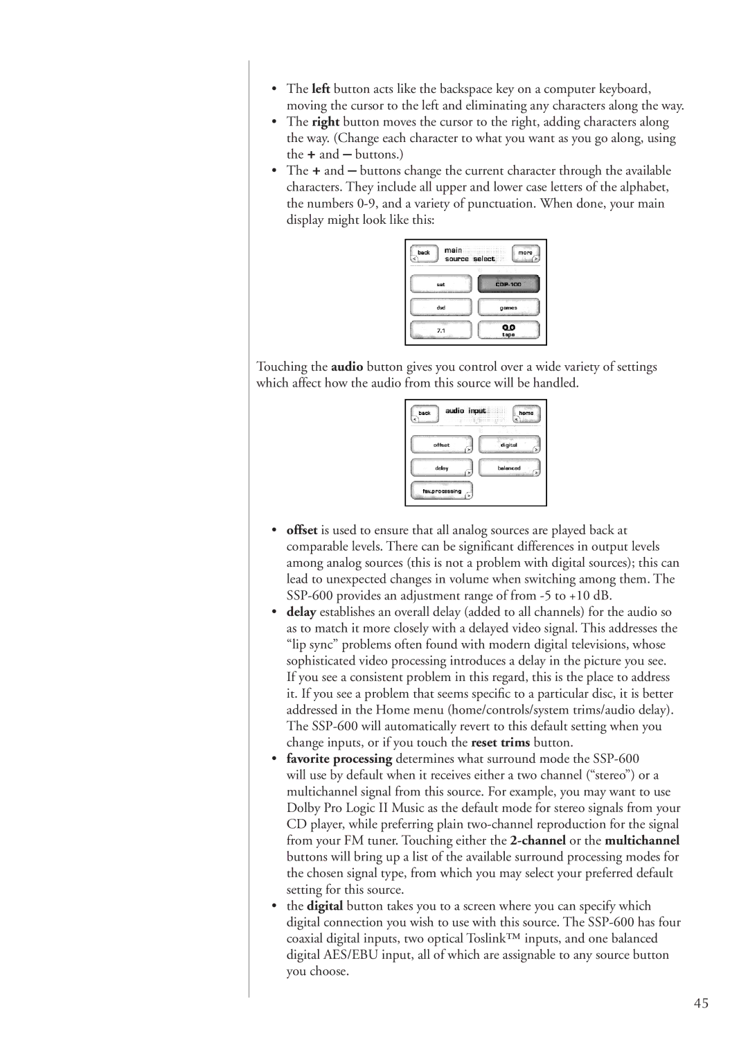 Classe Audio SSP-600 owner manual 