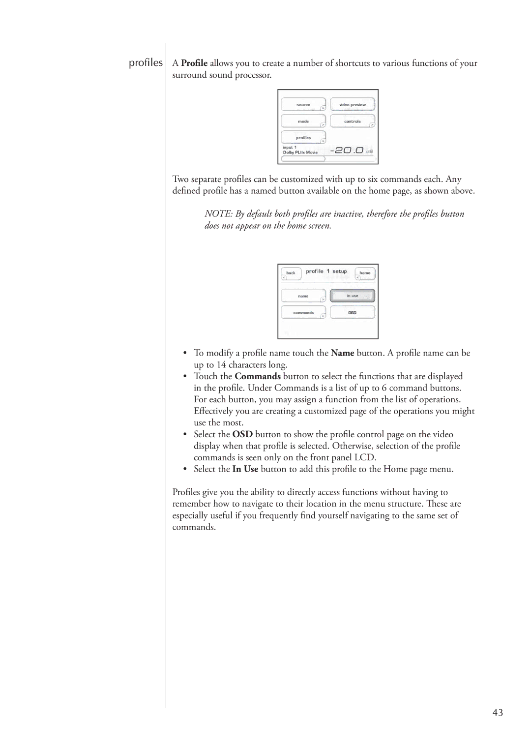 Classe Audio SSP-800 owner manual Profiles 