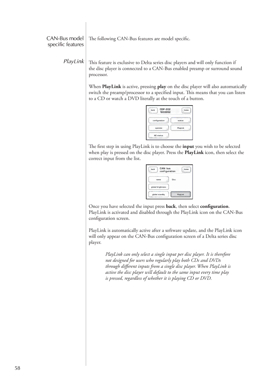 Classe Audio SSP-800 owner manual PlayLink 