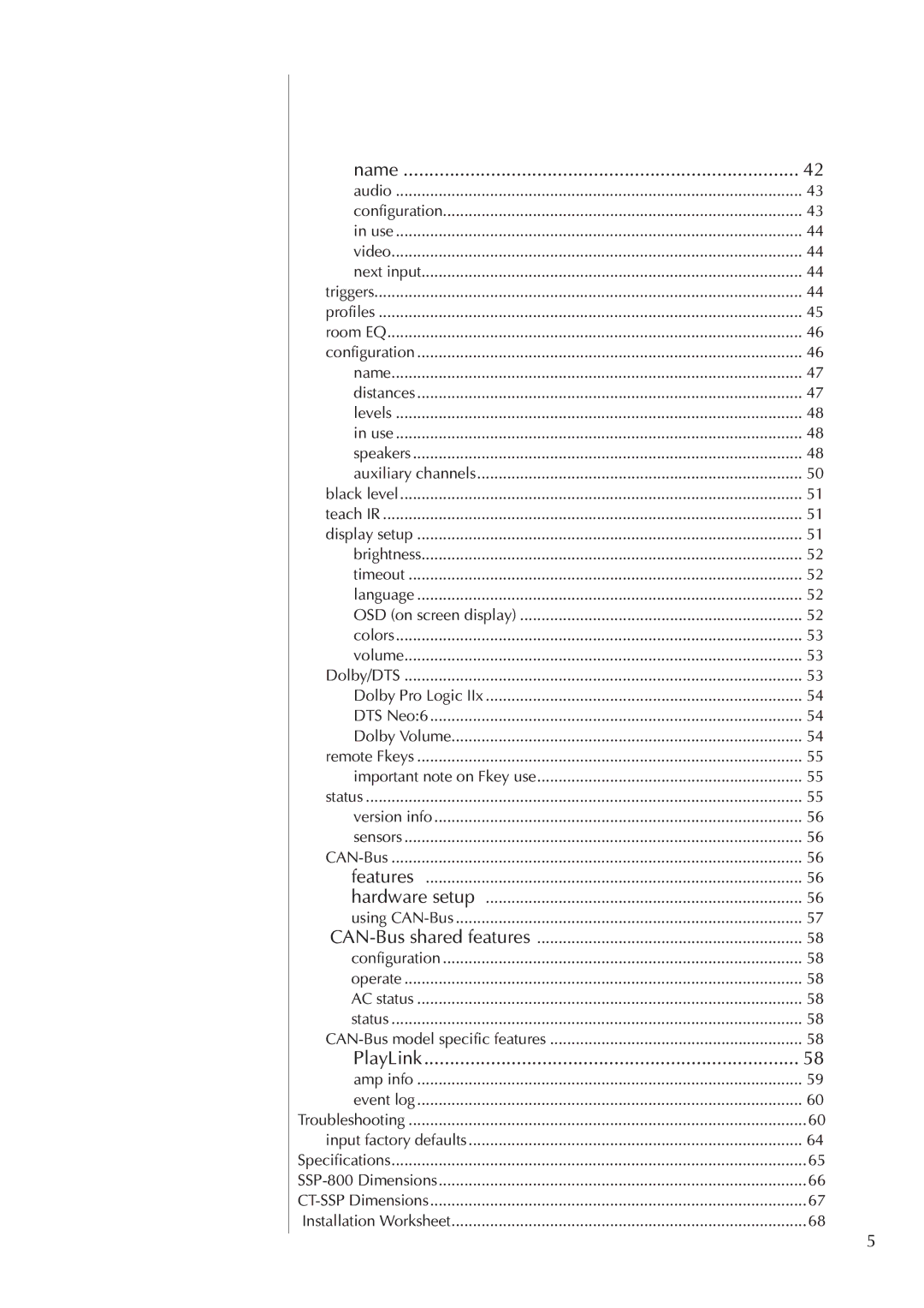 Classe Audio SSP-800/CT-SSP owner manual Name, PlayLink 