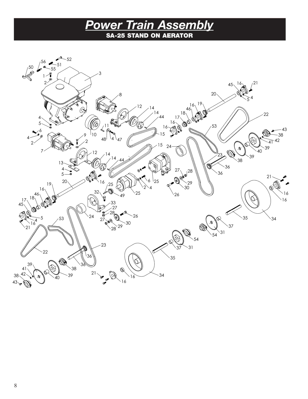 Classen SA-25 manual Power Train Assembly 