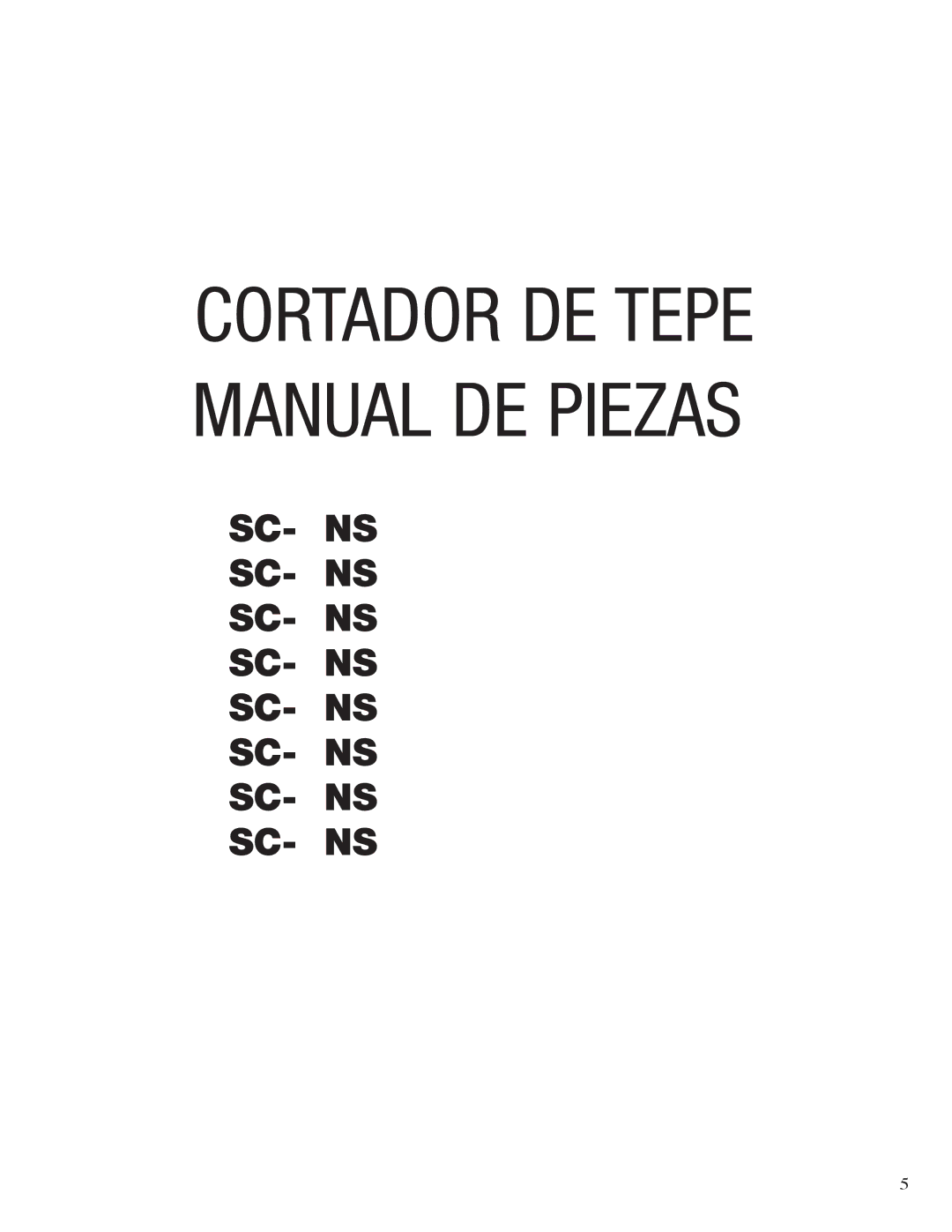 Classen SC-18, SC-24, SC-20, SC-16, SC-12 manual Cortador DE Tepe Manual DE Piezas 