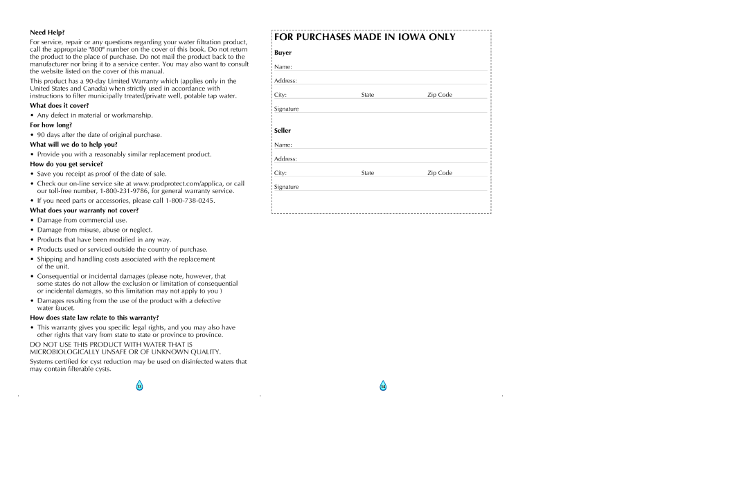 Clear2O CWS100A Need Help?, What does it cover?, For how long?, What will we do to help you?, How do you get service? 