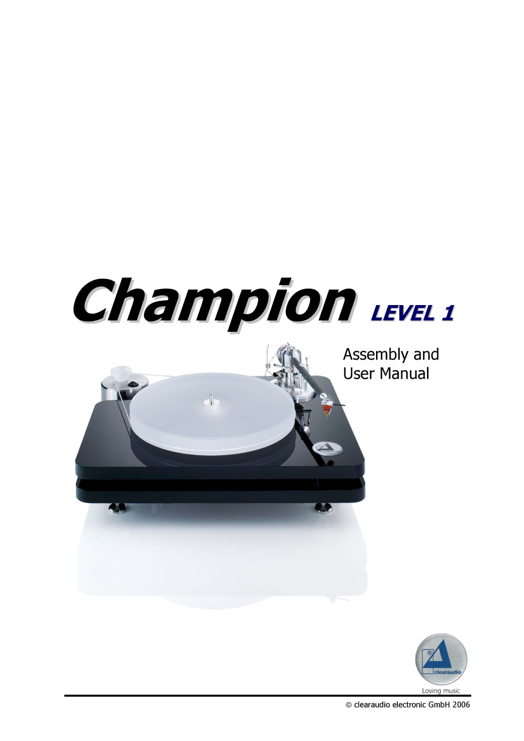 Clearaudio user manual Champion Level 