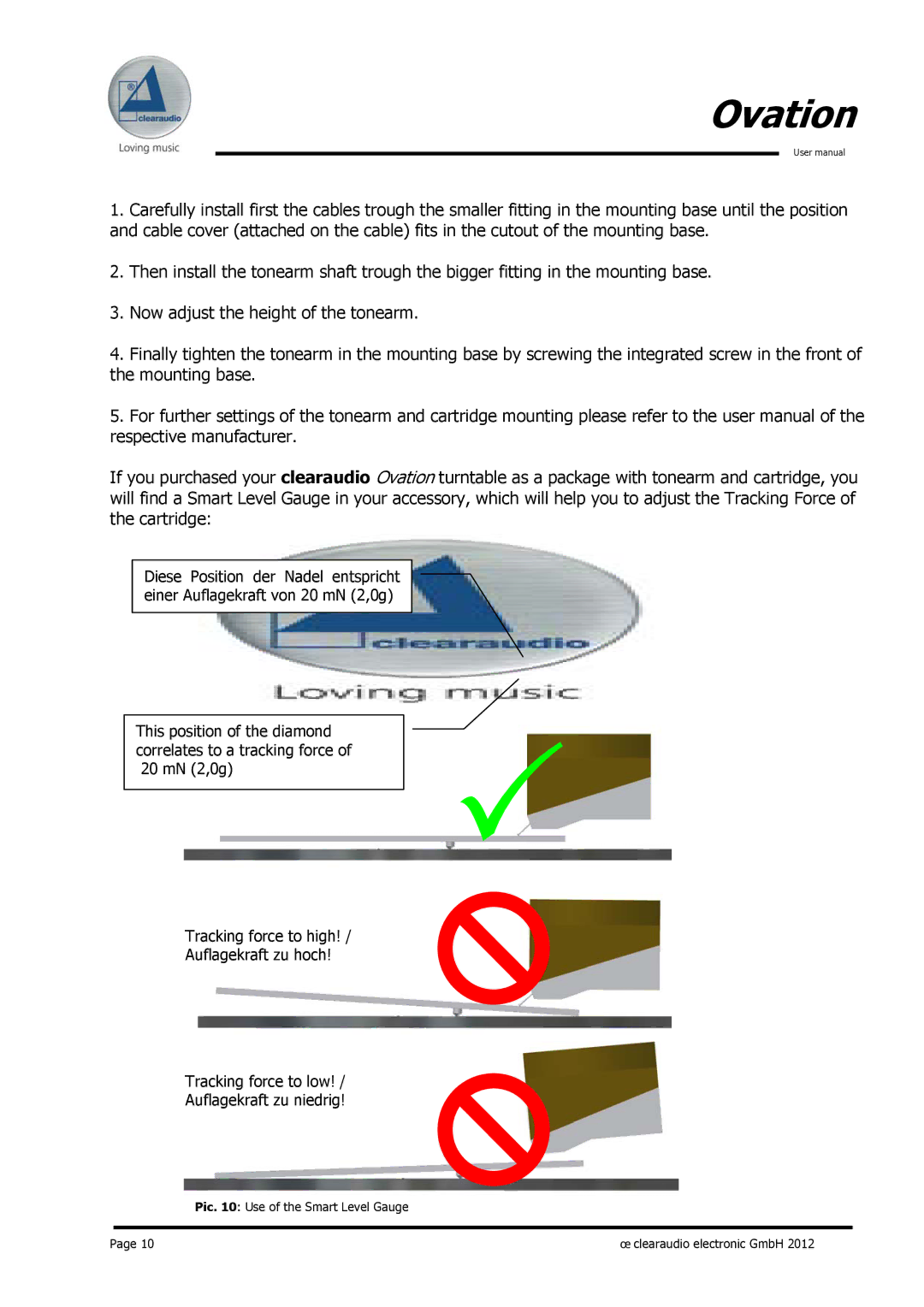 Clearaudio Version-1.4_12_03_08_E user manual Ovation 