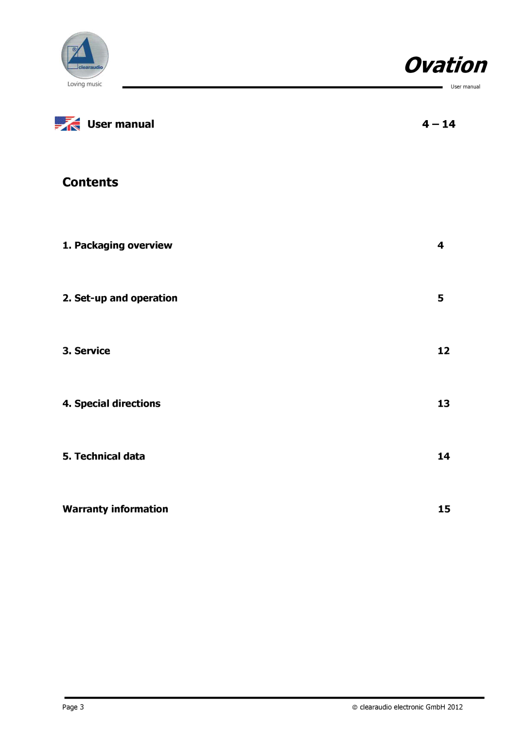 Clearaudio Version-1.4_12_03_08_E user manual Contents 