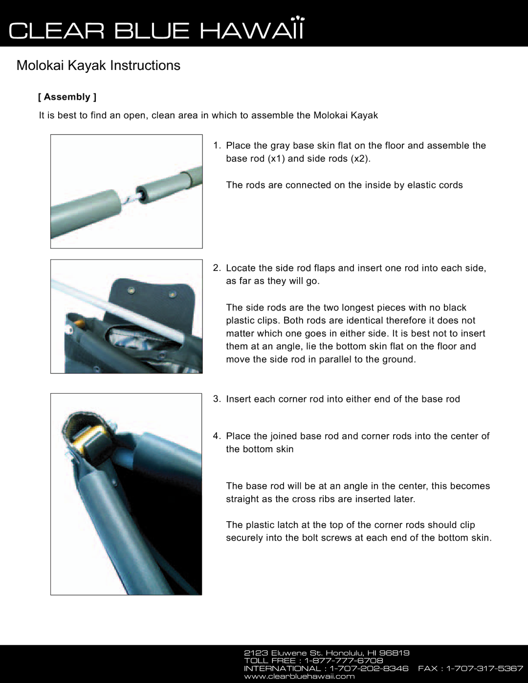 Clearblue Boat manual Assembly 