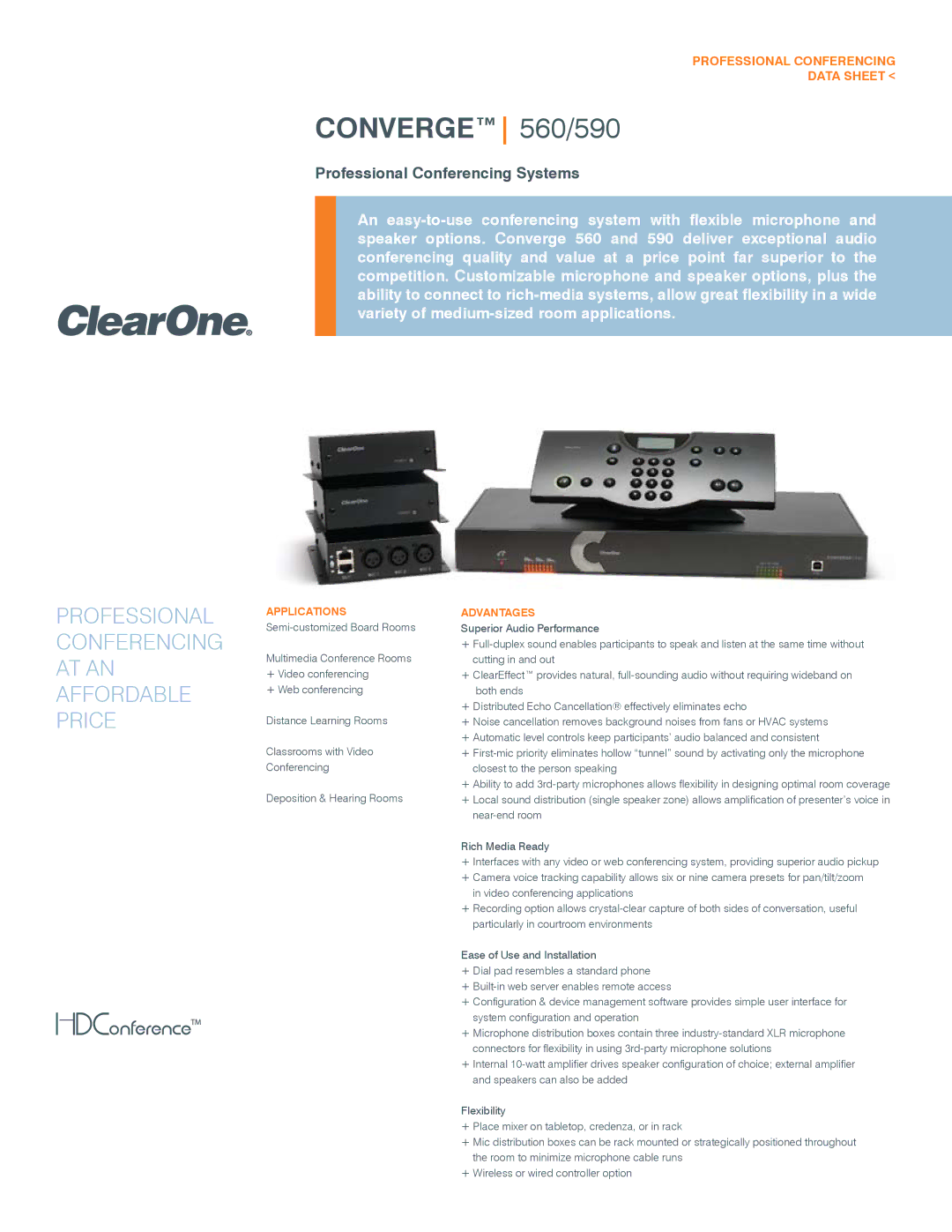 ClearOne comm manual CONVERGE560/590 