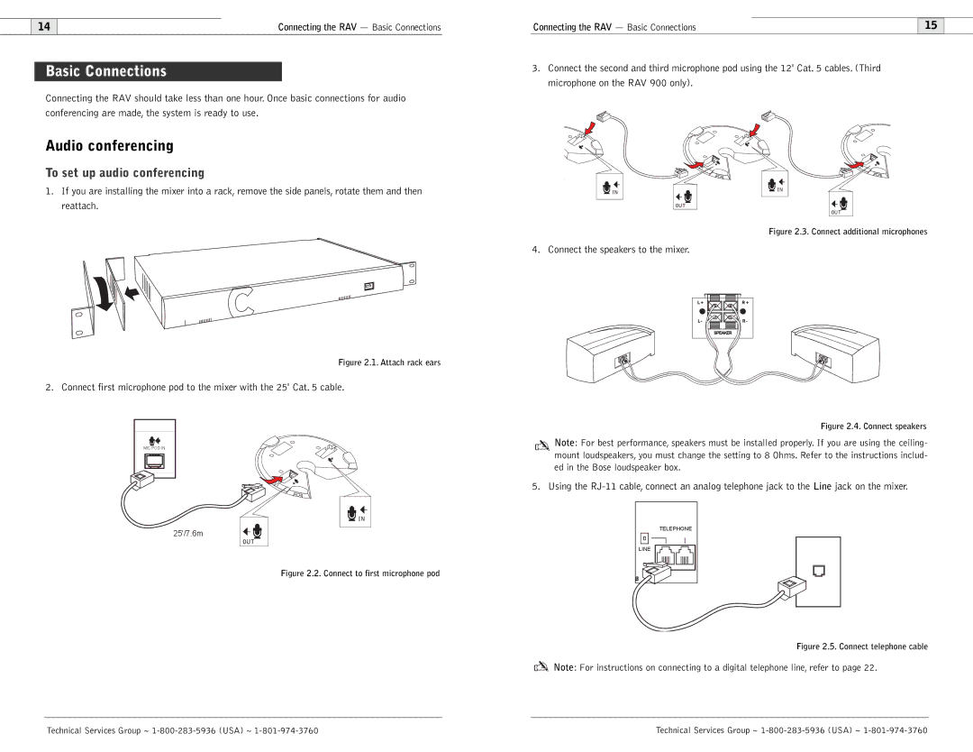 ClearOne comm 600, 900 user manual Basic Connections, Audio conferencing, To set up audio conferencing 