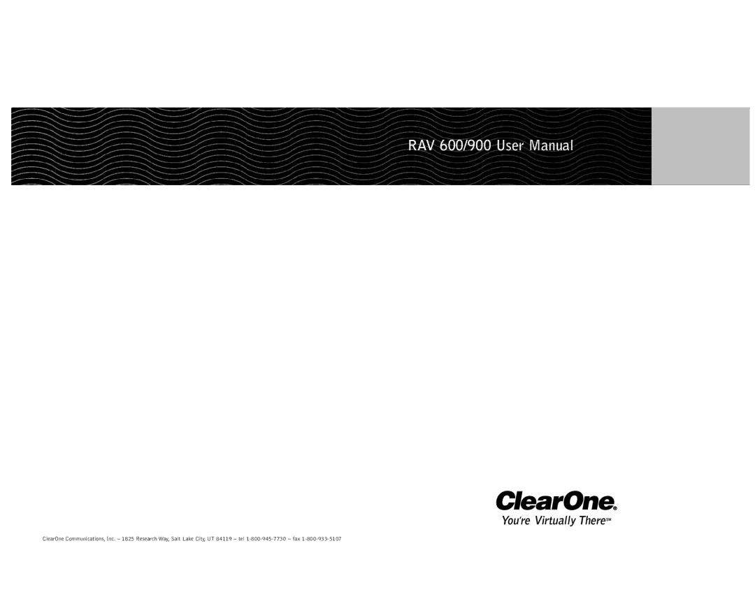 ClearOne comm 600/900 user manual 