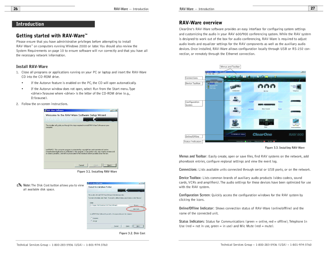 ClearOne comm 600/900 user manual Introduction, Getting started with RAV-Ware, RAV-Ware overview, Install RAV-Ware 