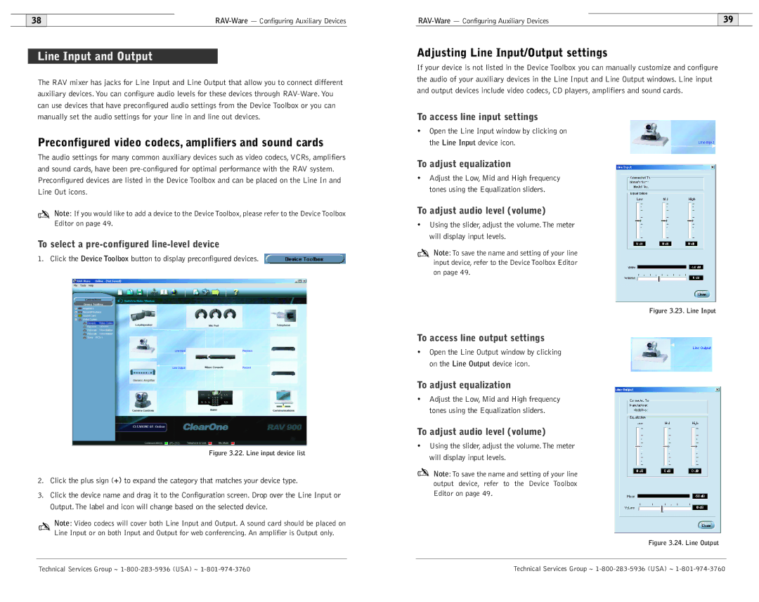 ClearOne comm 600/900 user manual Line Input and Output, Preconfigured video codecs, amplifiers and sound cards 