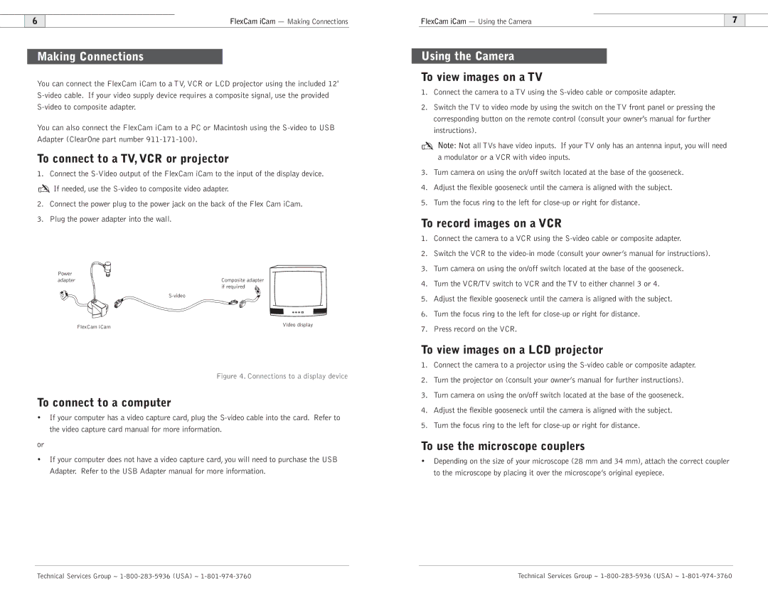 ClearOne comm 910-171-101-PAL operation manual Making Connections, Using the Camera 