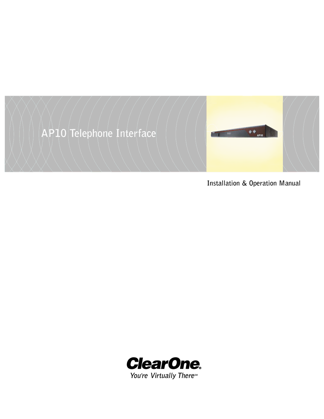 ClearOne comm operation manual AP10 Telephone Interface 