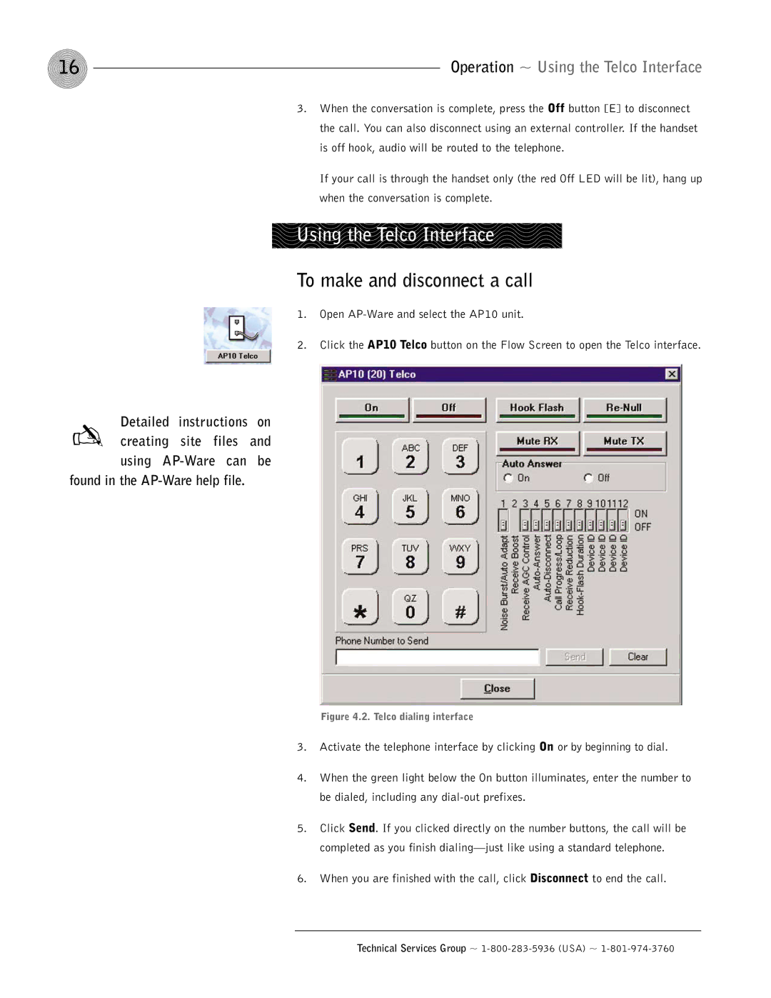 ClearOne comm AP10 operation manual Using the Telco Interface, Found 