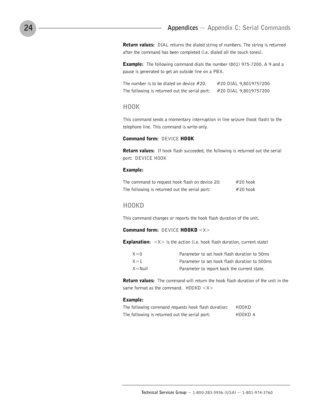 ClearOne comm AP10 operation manual Example, Command form Device Hookd 