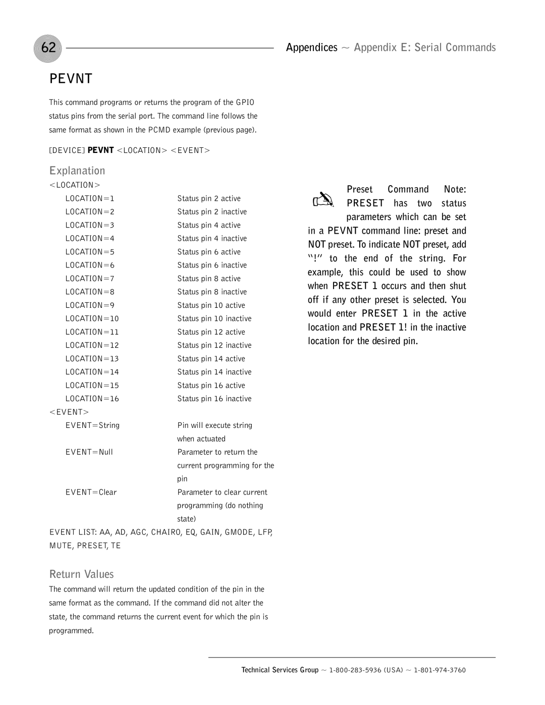 ClearOne comm AP400 operation manual Preset 