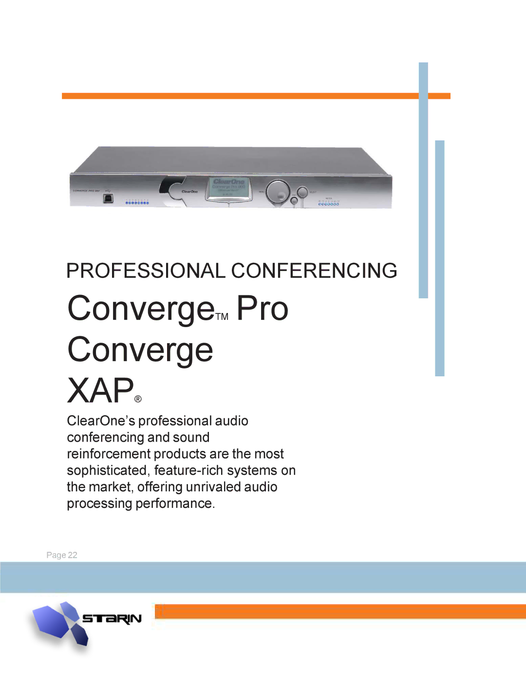 ClearOne comm Audio Conferencing manual Xap, Professional Conferencing 