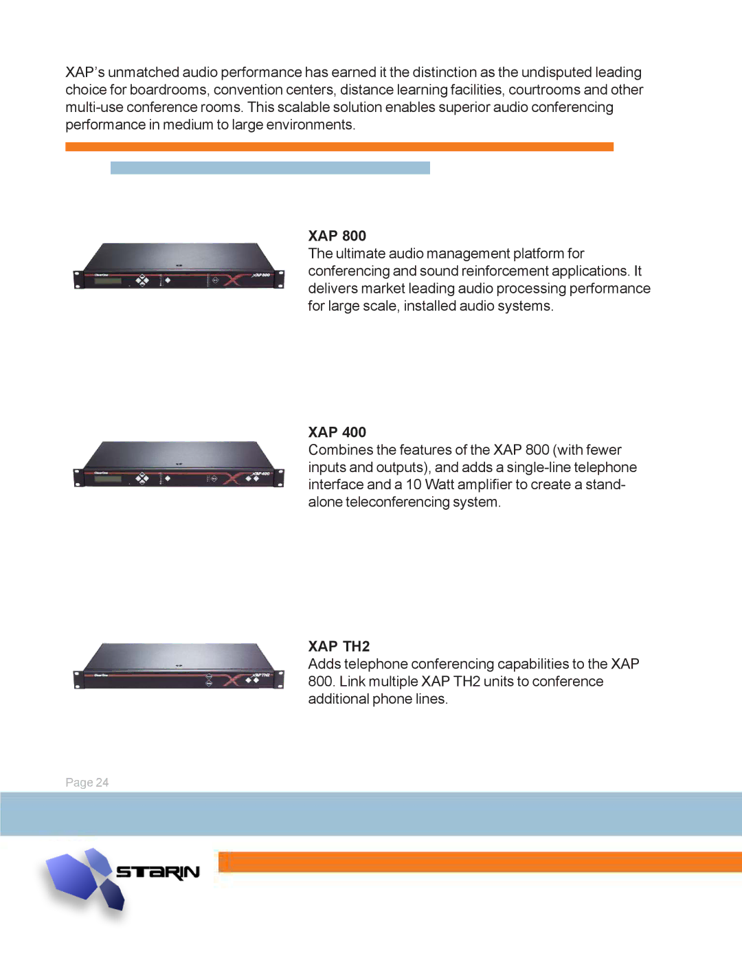 ClearOne comm Audio Conferencing manual XAP TH2 