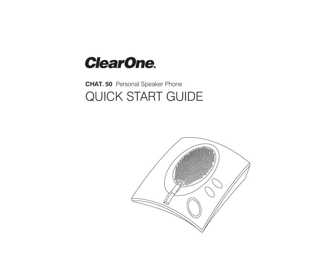 ClearOne comm Chat 50 quick start Quick Start Guide 