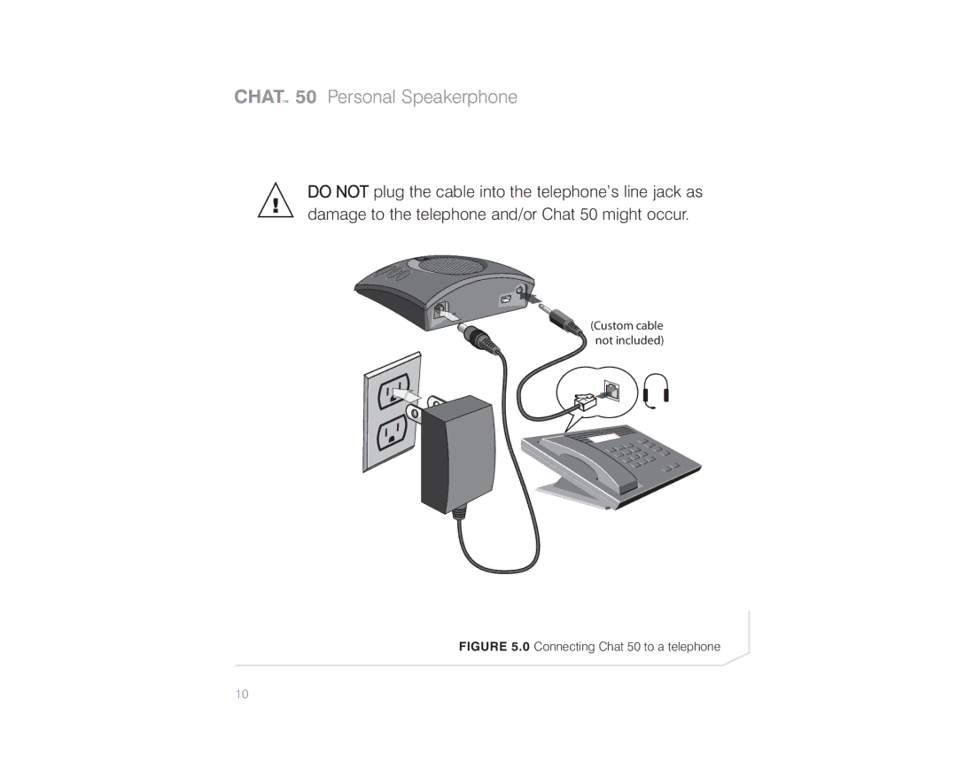 ClearOne comm quick start Connecting Chat 50 to a telephone 