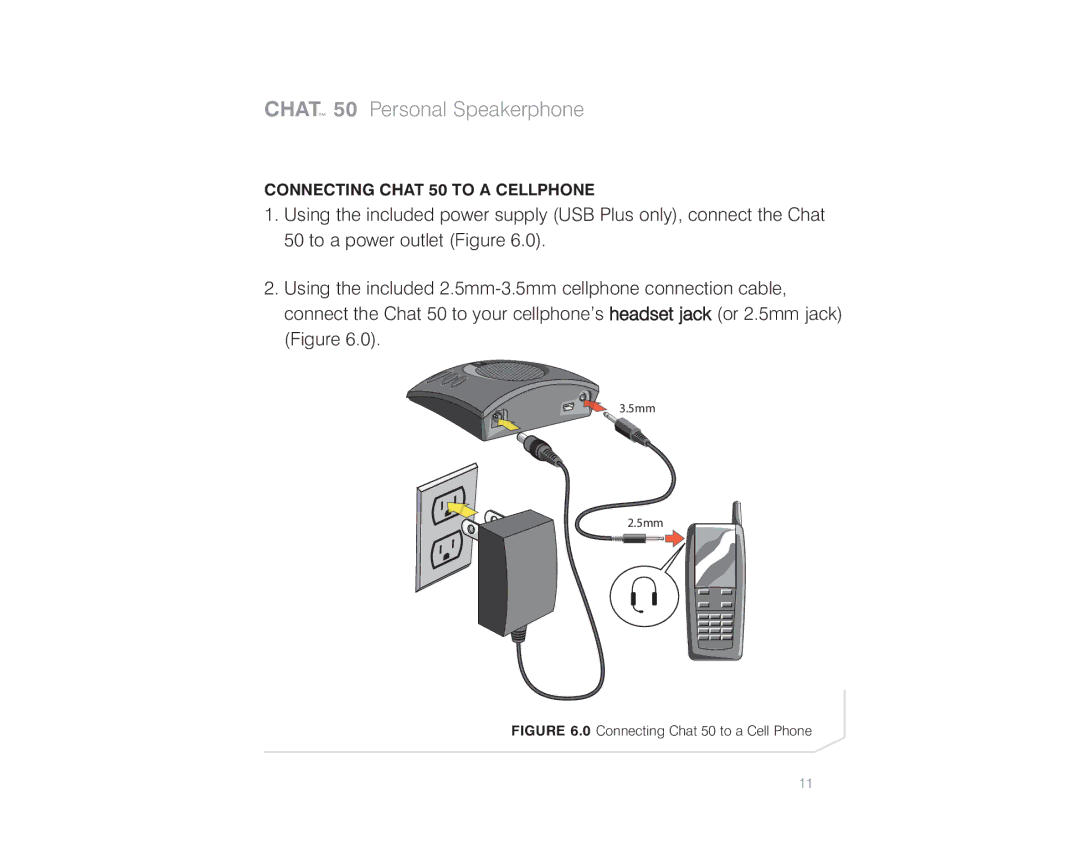 ClearOne comm quick start Connecting Chat 50 to a Cellphone 