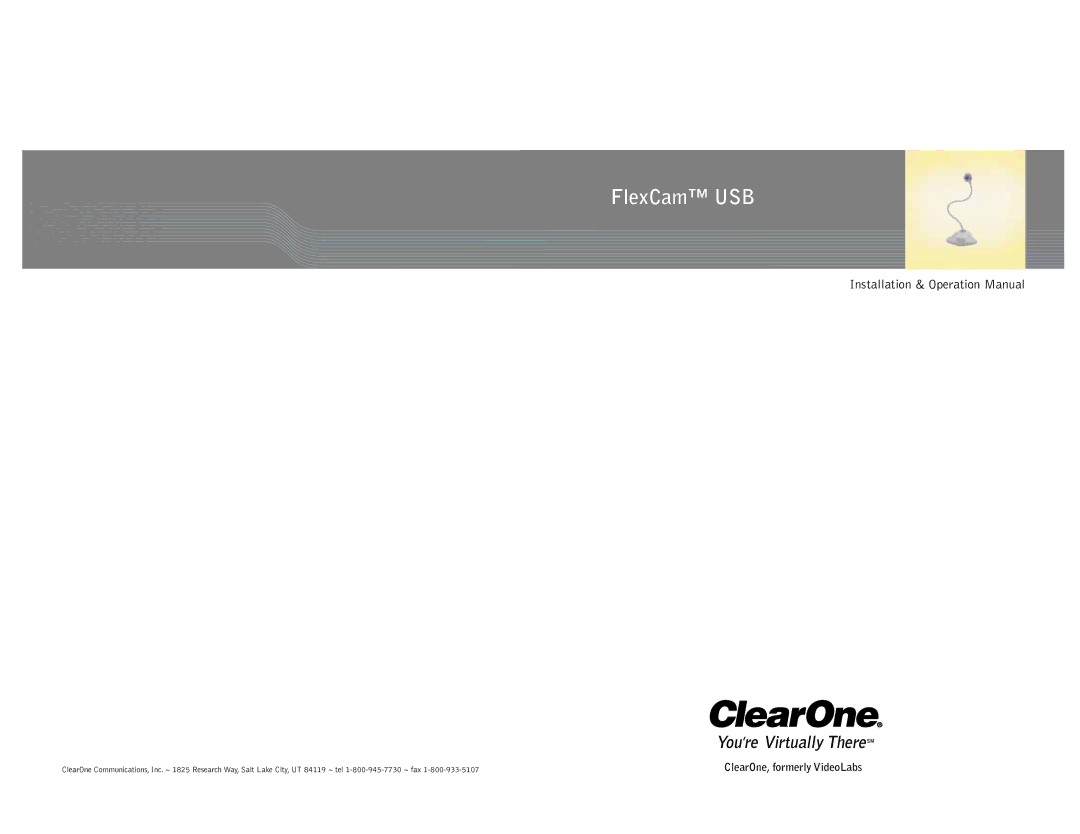 ClearOne comm FlexCam USB operation manual 