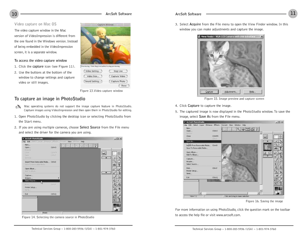 ClearOne comm FlexCam USB To capture an image in PhotoStudio, Video capture on Mac OS, To access the video capture window 