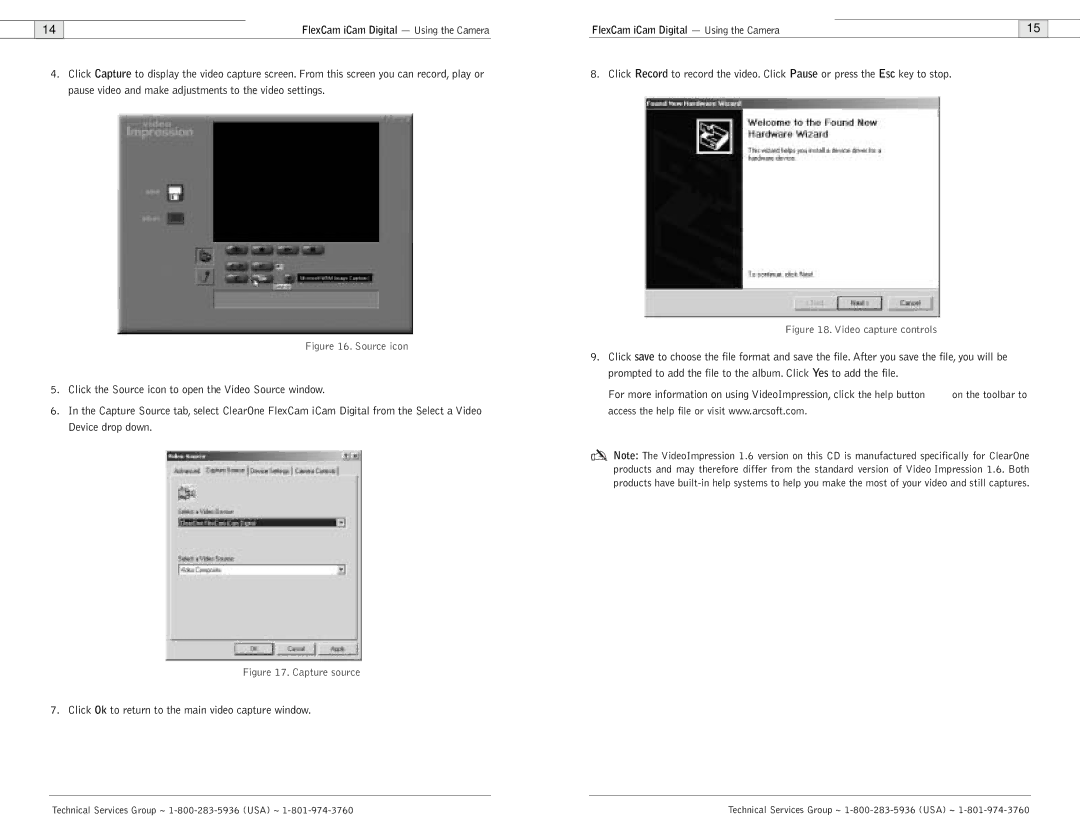 ClearOne comm FlexCam user manual Source icon 