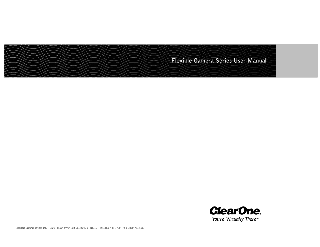 ClearOne comm Flexible Camera user manual 