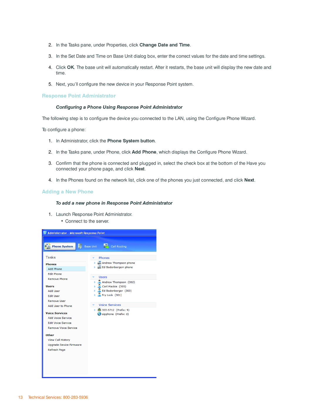 ClearOne comm IP Response Point manual Response Point Administrator, Adding a New Phone 