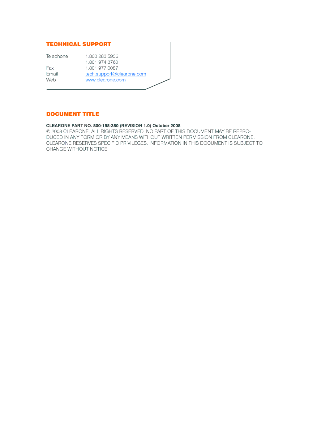 ClearOne comm MAXAttach IP user manual Technical Support 