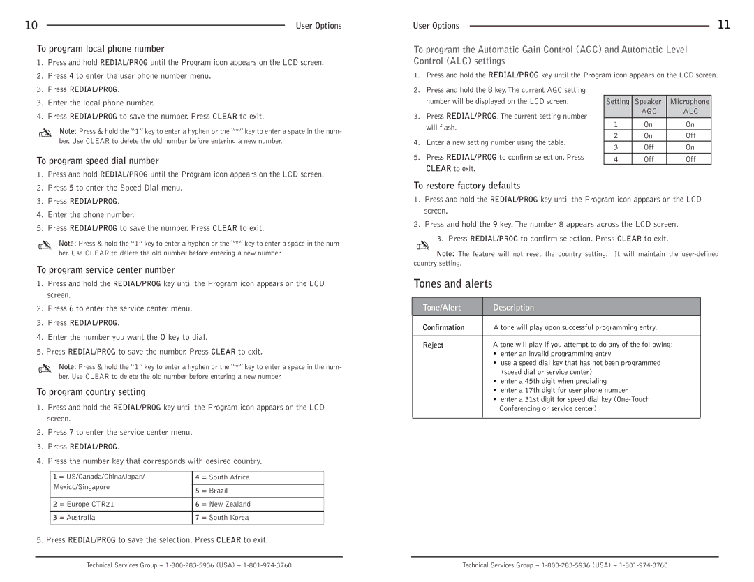 ClearOne comm MAXTM EX Telephone operation manual Tones and alerts 