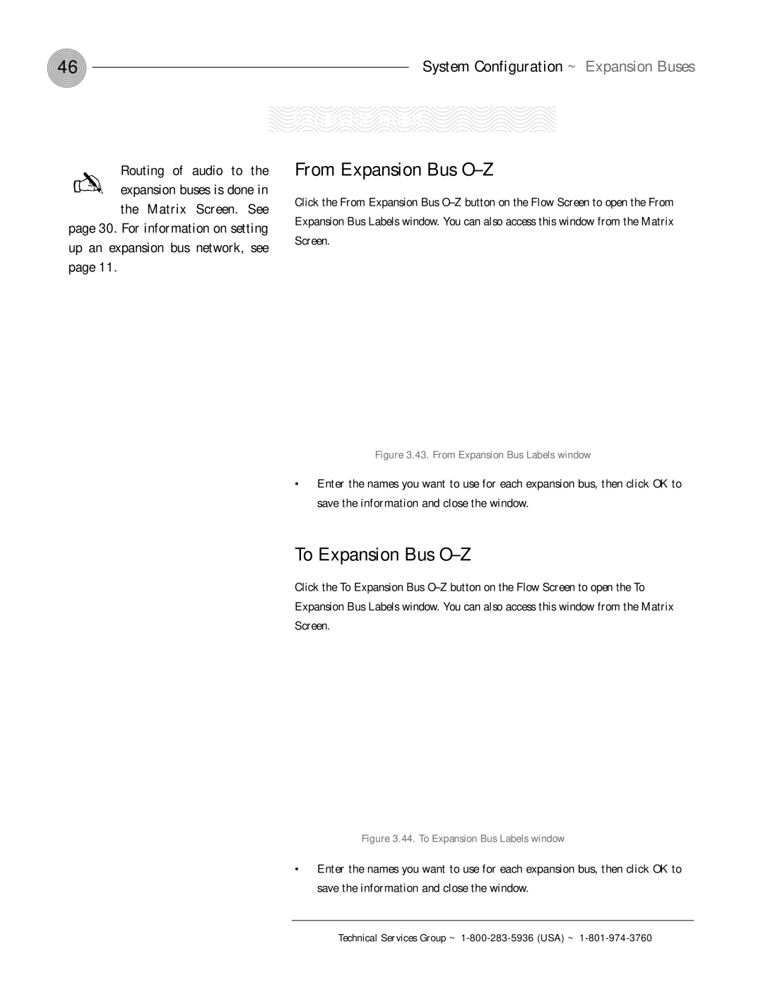 ClearOne comm PSR1212 operation manual Expansion Buses, From Expansion Bus O-Z, To Expansion Bus O-Z 