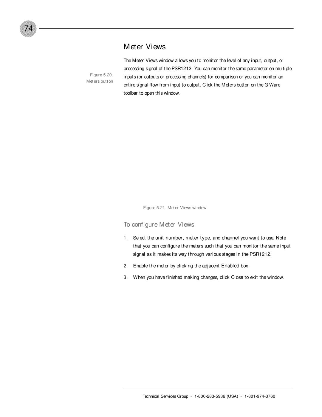 ClearOne comm PSR1212 operation manual To configure Meter Views 