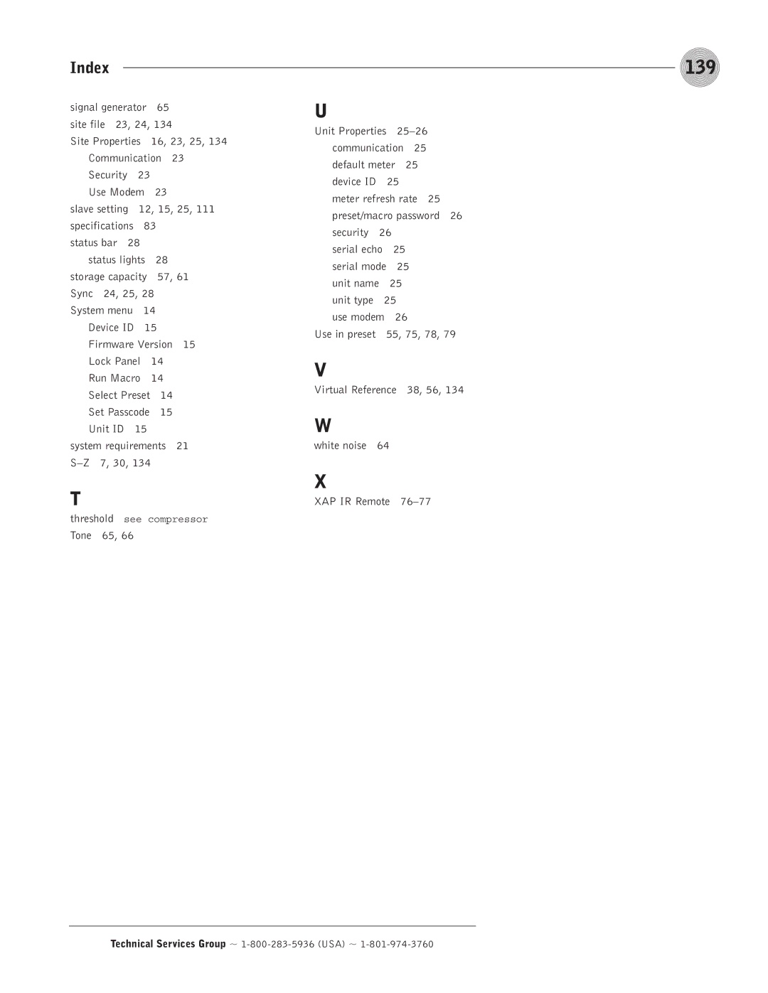 ClearOne comm PSR1212 operation manual 139 