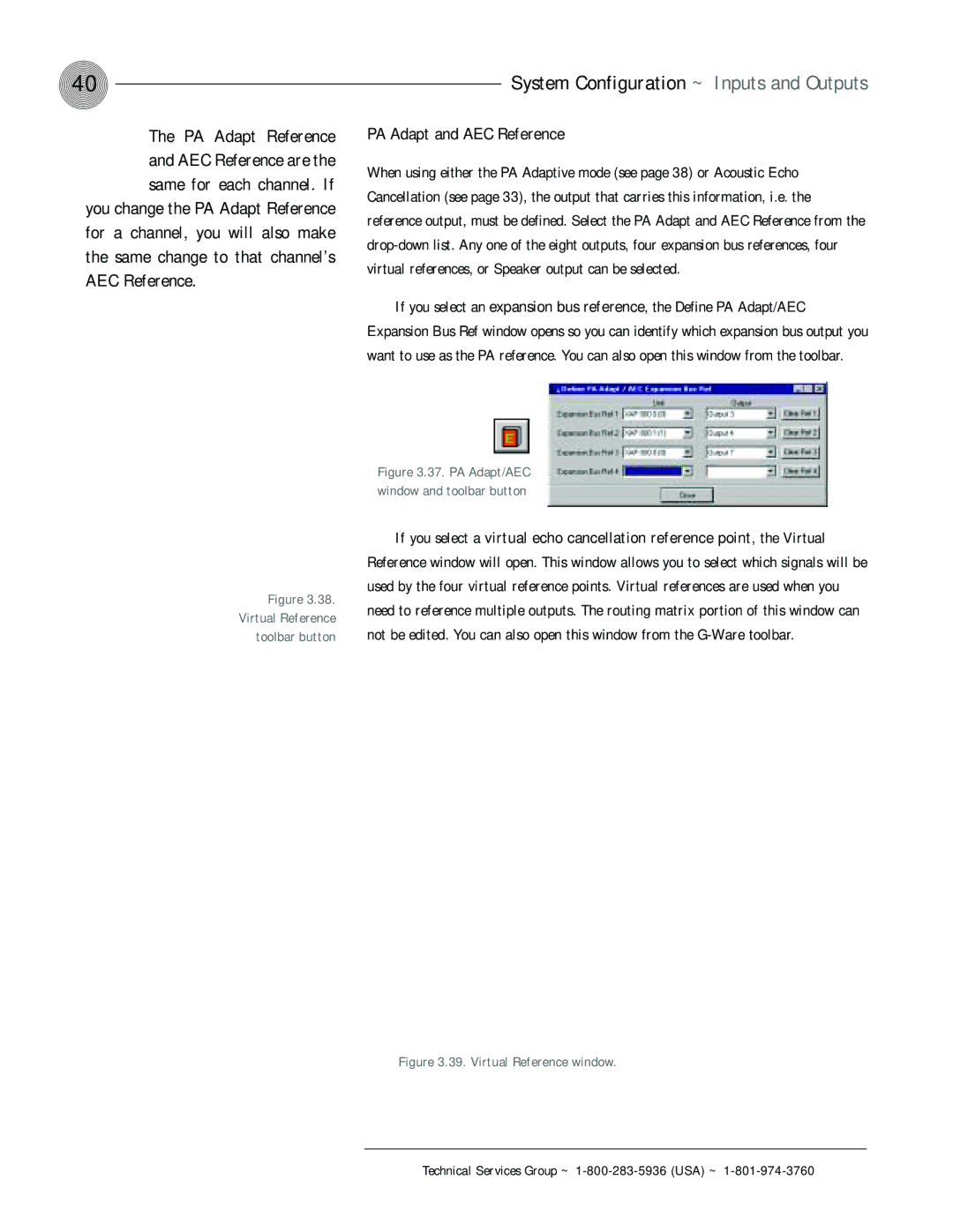 ClearOne comm XAP 400 operation manual Virtual Reference window 