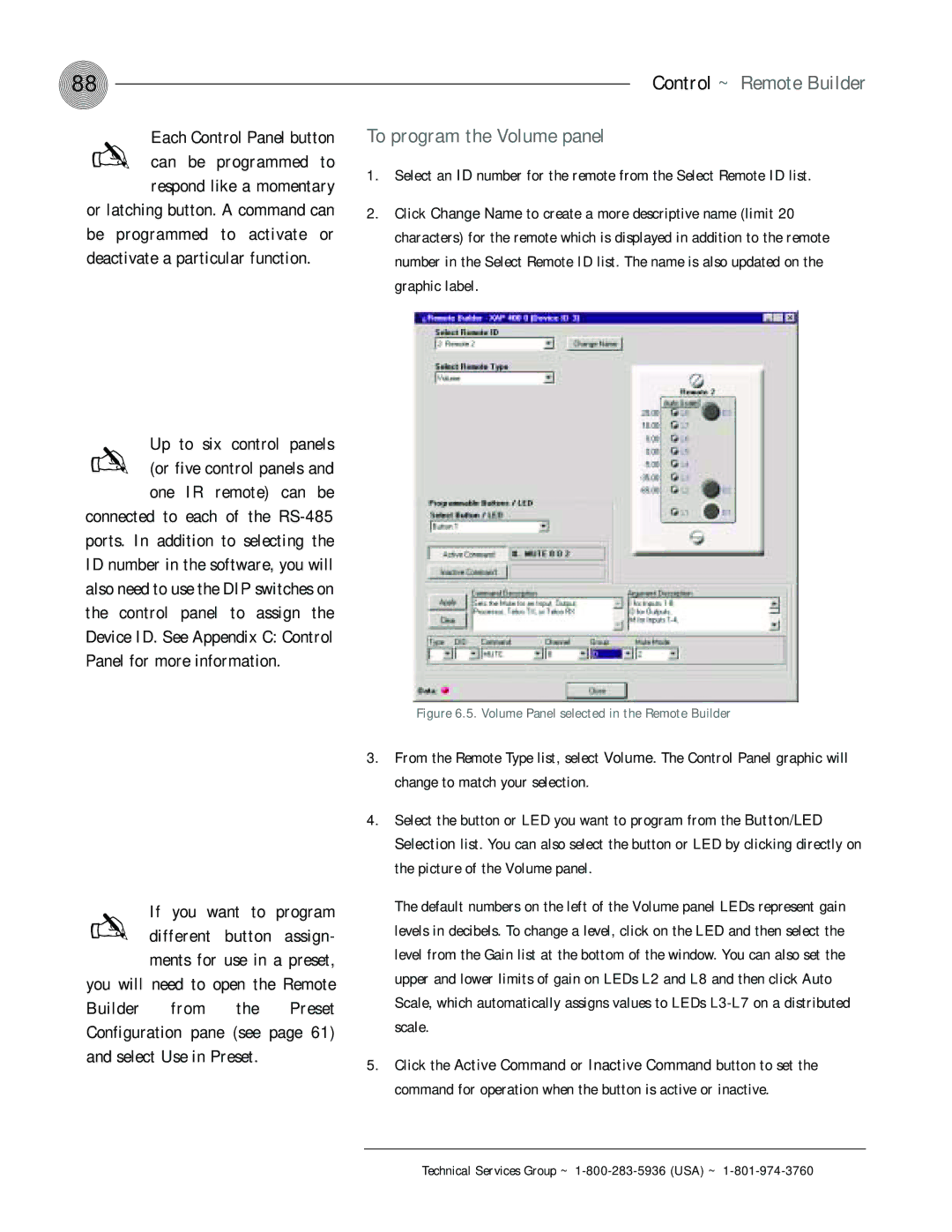 ClearOne comm XAP 400 operation manual To program the Volume panel, One IR remote can be 