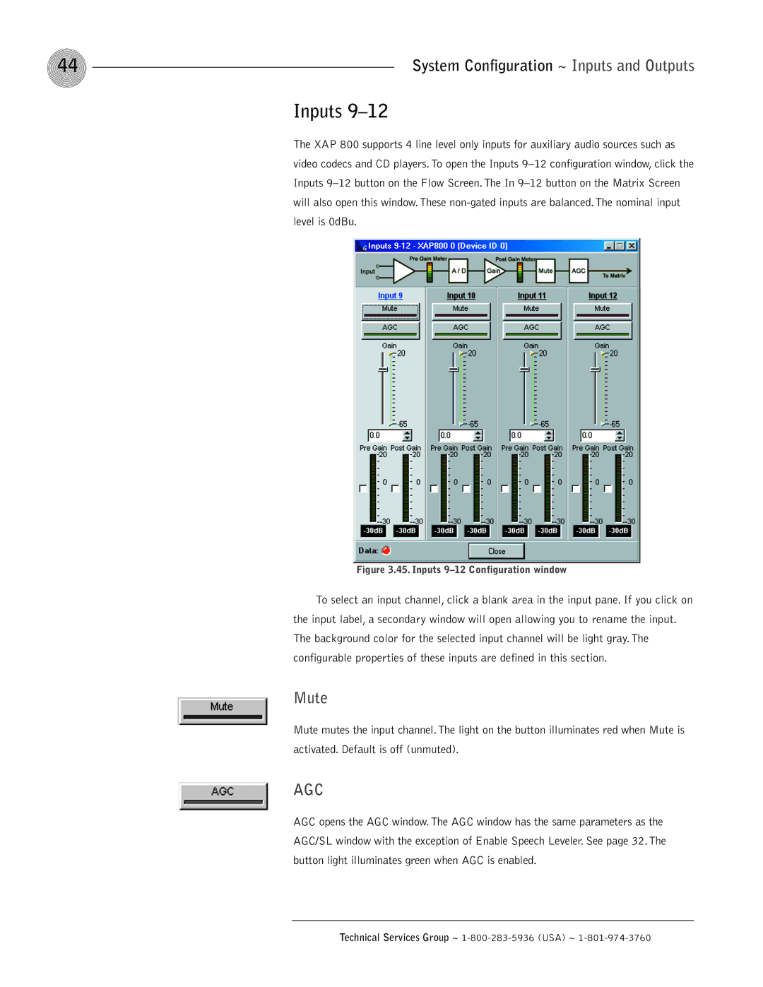 ClearOne comm XAP 800 operation manual Agc 