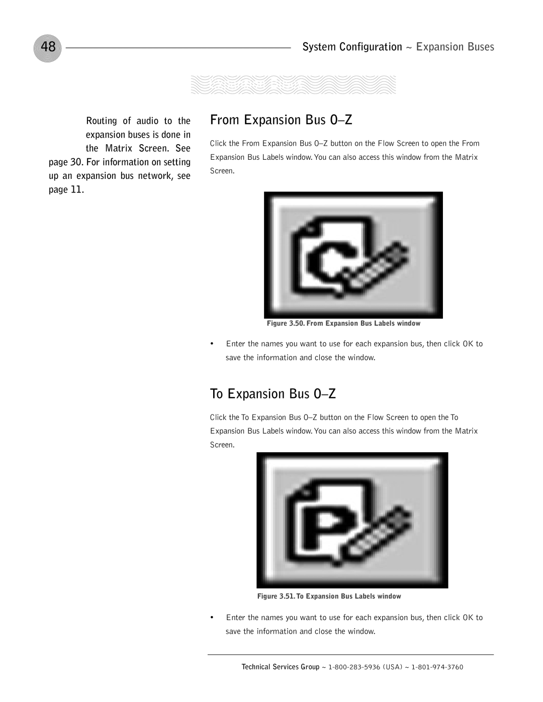 ClearOne comm XAP 800 operation manual Expansion Buses, From Expansion Bus O-Z, To Expansion Bus O-Z 