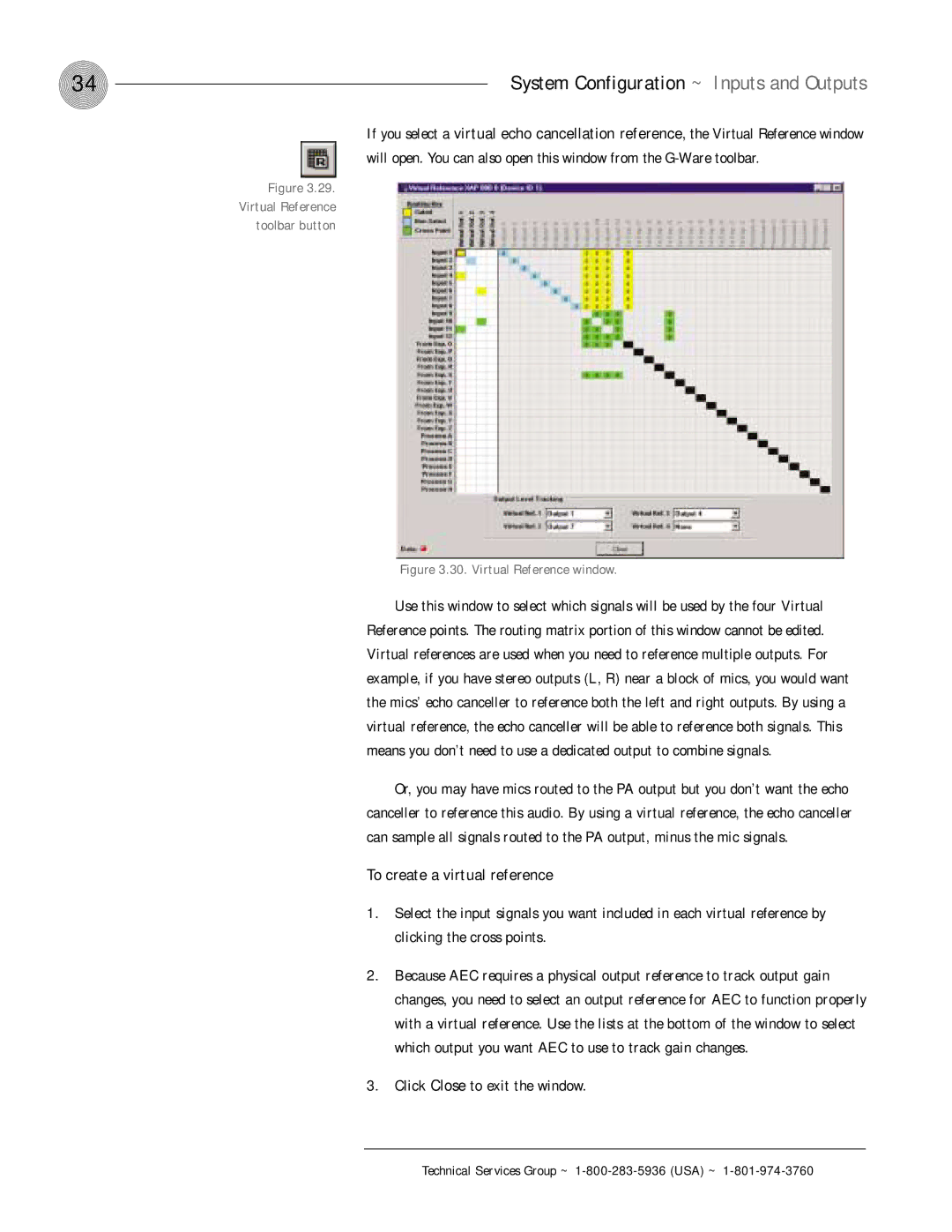 ClearOne comm XAP 800 operation manual To create a virtual reference, Click Close to exit the window 