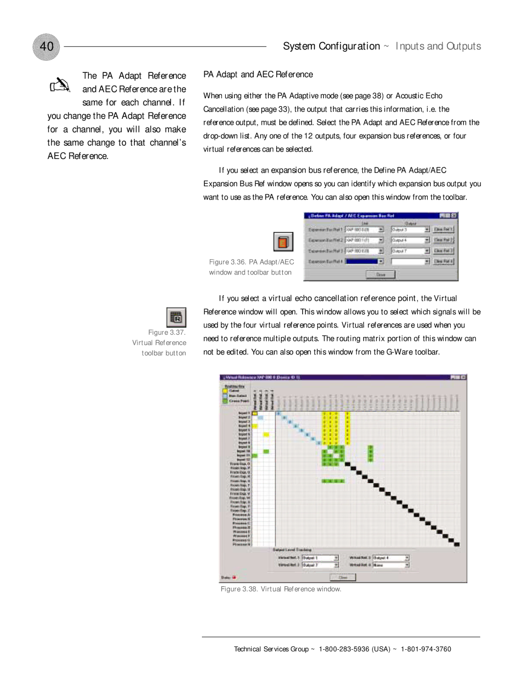 ClearOne comm XAP 800 operation manual Virtual Reference window 