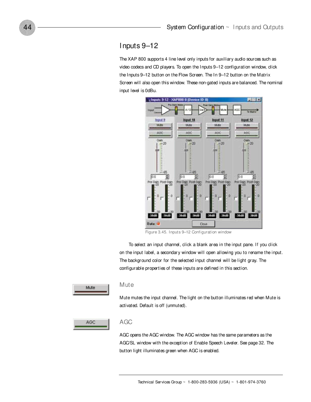 ClearOne comm XAP 800 operation manual Agc 