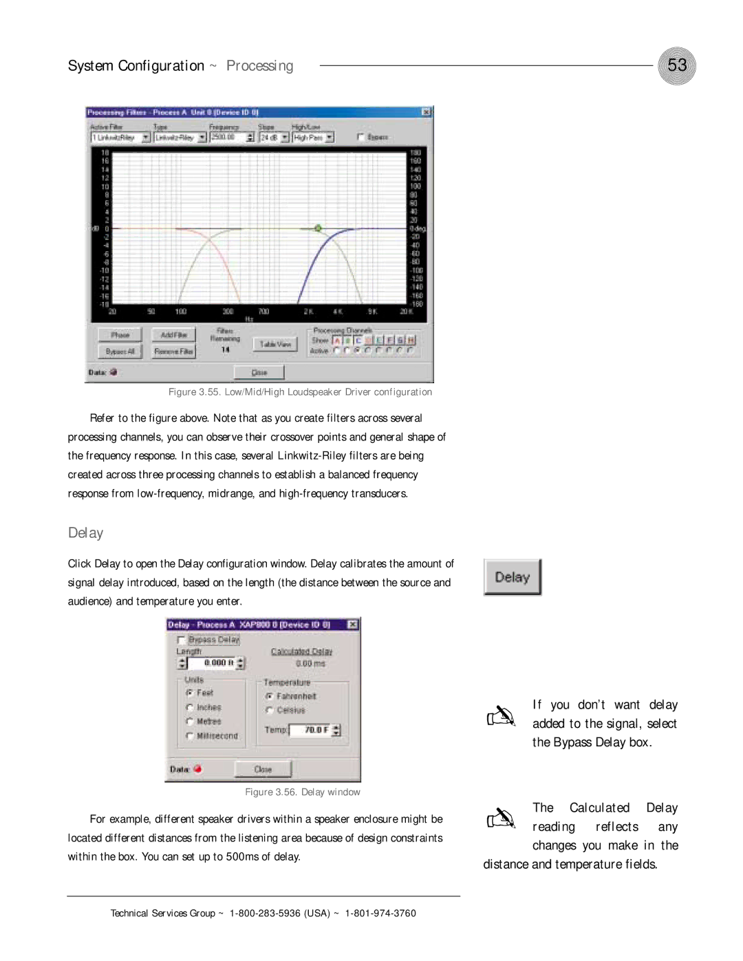 ClearOne comm XAP 800 operation manual Delay, Changes you make in the distance and temperature fields 