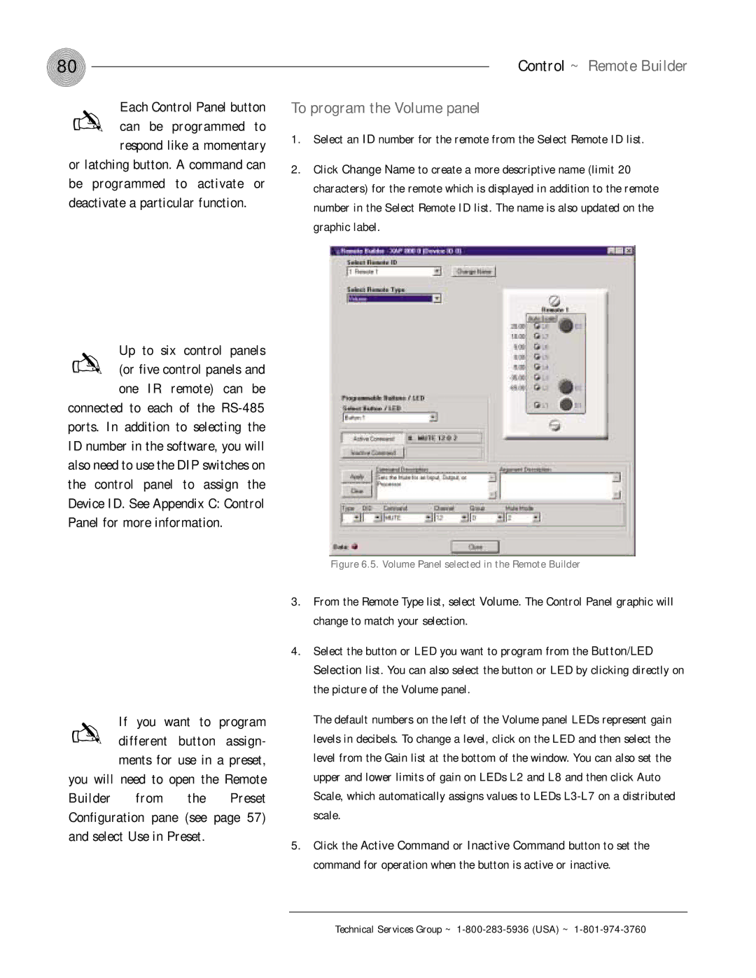 ClearOne comm XAP 800 operation manual To program the Volume panel, One IR remote can be 