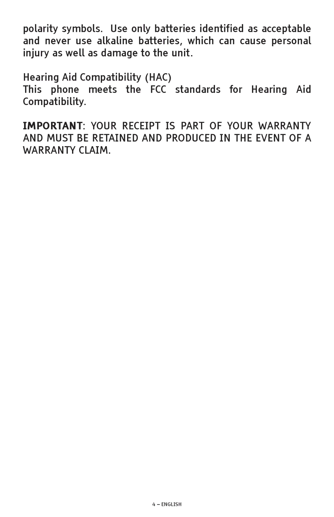 ClearSounds A1600E operating instructions English 