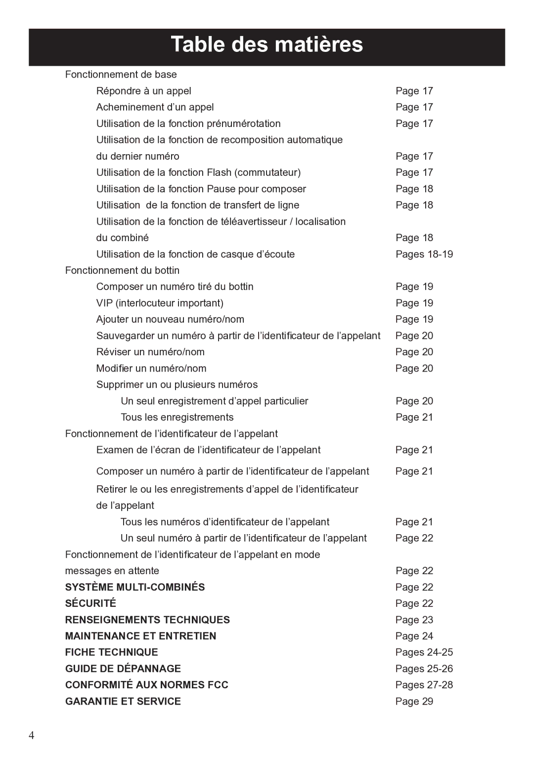 ClearSounds A50 user manual Guide DE Dépannage 